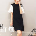Summer Pretty Stitching Black and White Sleeves Women′s Dress